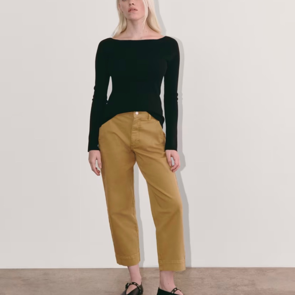 Everlane Straight-Leg Pants in Mustard